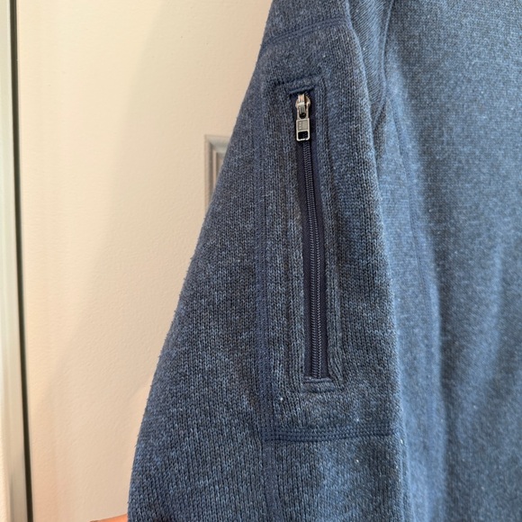 Patagonia Women's Pullover Sweater 1/4 Zip Fleece Lined Blue Poly Knit sz M - Picture 10 of 11